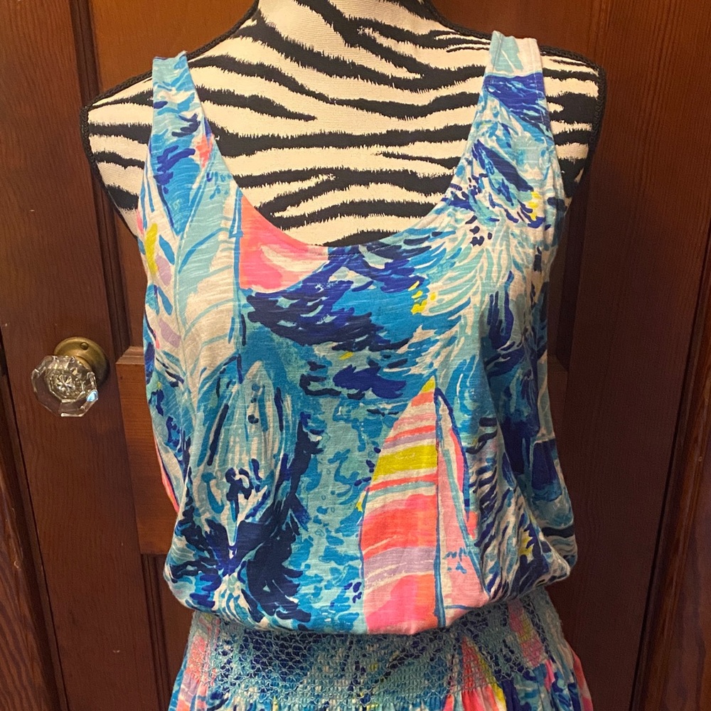Lilly Pulitzer Blue and Pink Patterned Dress - Picture 2 of 7